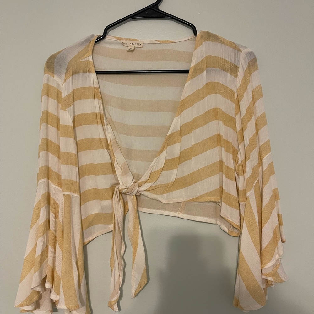Free People Striped Wrap Top